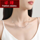 Tan Jin's new platinum necklace women's model pt950 platinum riding crop side chain fashion four-pointed star clavicle chain plain chain PT950 weight 6.1-6.2g length 43+3cm