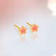 Saturday Fu enamel peach blossom ancient gold earrings women's earrings birthday gift price A0913197 one pair about 1.24g