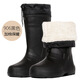 Bottes de pluie en mousse Shurong pour les femmes avec des bottes de pluie à tube ultra-léger plus les chaussures d'eau en velours épais semelles épaisses antidérapantes.