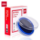 得力(deli)φ82mm透明圆形财务快干印台印泥 办公用品 蓝色9863