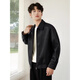 NUKM lapel pu leather jacket men's 2026 spring and autumn new motorcycle wear leather jacket casual men's tops trend black L