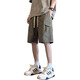 Jeanswest Workwear Shorts Herren Sommer 2025 NEUE ICE SILD COOL CLASSIGKEITEN HALLE HOLLEN MENSCHE VON MENSCHLICHE VERSATILE Fünf-Punkte-Hosen DK701 Grün 3xl Größe (170 ~ 190jin [Jin gleich 0,5 kg] tragbar)