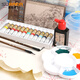 Surada Chinese Painting Pigments Chinese Painting Pigments Chinese Painting Pigment Set Beginner Students Children's Ink Painting Landscape Painting Set 12 Colors 6ML Handbag Set SD149