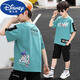 Disney Boys Camiseta de manga corta 2024 Summer New Children's Big Children's Tops Clothing Children Boys Algodón de algodón puro Hermano Moda de verano Winniela-Bx679t-White 120 cm