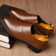 Classic Car Herren Lederschuhe echtes Leder atmungsaktives Geschäft formelle Lederschuhe Männer junge und mittlere Männerschuhe speicherte Zehenabdeckungen weiche Soles Schuhe Männer 3527 Brown 38