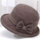 MANQIMEIYA Women's New Hat Women's Autumn and Winter Top Hat Woolen Basin Hat Middle-aged Older Hat Mom Hat Fashionable Fisherman's Hat Small Grid Woolen-Gray High Quality [55-58 Adjustable]