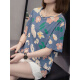 
With pure YISHION larger size, it covers the belly and makes you look slim top for women 2025 summer new fat mm casual loose cotton short-sleeved T-shirt for women 9928 yellow M about 80-95