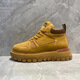 Europäische trendige Schuhe, High-Top-Dick-Soled-Herrenbrettschuhe Neue Nischenschwamm Kuchen Sohle Mid-Top Arbeitsschuhe Martin Boots Khaki 41