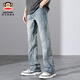 
Big Mouth Monkey (paul frank) American fashion brand jeans men's autumn loose new straight-down wide-leg pants trendy high street casual long pants 9901 nostalgic blue [official authentic] L [recommended 120-140Jin [Jin equals 0.5 kg]]