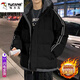 Woodpecker cotton coat men's trendy cotton coat men's jacket men's autumn and winter new style student big children plus velvet thickened casual velvet jacket men 10688/9789 dark gray 2XL (recommended 140-155 Jin [Jin equals 0.5 kg])