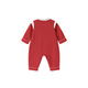 YEEHOO Baby New Year Clothes Autumn and Winter Warm Baby Clothes New Chinese Style Baby Jumpsuit Festive New Year Red-Unpadded Style 90cm (Recommended Height 78-90cm)