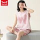 Cat Man Miiow 2024 Nuevo pijamas para mujeres en verano Cottos sin mangas de algodón pantalones cortos de dibujos animados de dibujos animados ropa para el hogar -719 L