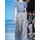 Oudihui (Oudihui) 2025 this year's popular casual pants women's summer match with a whole set of clothes, light-maturity wide-leg pants two-piece suit Blue suit M