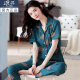 Langsha Pajamas Pantalones de manga corta de verano para mujeres Ropa para el hogar delgado de mediana edad de mediana edad del traje de talla grande Rose M-9930 [estilo de imagen principal] L [sugerido 100-120 Jin [Jin iguala 0.5 kg]]]