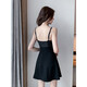Yi Jingxuan (Yijingxuan) Clube de nuit pour femmes robe à suspension backless de femme couvrant le ventre et la rendant mince un bar à jupe de travail de la boîte de nuit B3892 Bleu (avec des tampons de poitrine) UNE SULLE 3XL