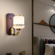Neue chinesische Wandlampe Full Kupfer 2024 Neues chinesisches Stil Massivholz Zen Krankenbettlampe Hintergrund Wandlampe Treppenlampe Einkopfwand Lampe-1105 [Massivholz Lampenarm] Keine Spezifikationen