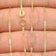 Yujingji Fat Donglai same style 18k gold adjustable universal chain 18 gold necklace word chain thin 750 steel stamp female gold gold pure gold yellow O word chain 1.88g x 50cm
