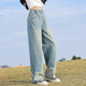 Yoyo One (Yoyo One) Mädchen Jeans Frühling und Herbst 2025 neue Kinder Herbst-Modehose Big Children's Frühlingskleidung Trendy Straight Wide-Big Hosen 13093 Blau + 4882 Weiß [Set] 120 cm