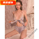 
Zhidou Dou's new sexy thin ice silk backless deep V lace lace lace pajamas small breasts large size suspender shorts home suit cc-1283 bean green M Recommended 80-95 Jin [Jin equals 0.5 kg]