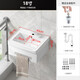 Kevington net formula white wall-mounted stainless steel bracket basin ceramic washbasin small apartment bathroom household wall-mounted wash 43x35 single basin (with drainer)
