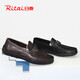 
RITAI Japanese and Thai leather shoes for men in spring 2024 new versatile leather one-sole and soft sole breathable casual bean dou loafer shoes trend black 2694S61161B 38