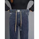 Njskakw más jeans rectos grises grises grises en terciopelo para mujeres en otoño e invierno Nuevo elástico elástico Pantalones elásticos de pierna ancha 9928 más el elástico gris azul de terciopelo recomendado 85-95Jin [Jin equivale a 0.5 kg]