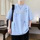 
QLTQZQ2025 summer short-sleeved T-shirt for boys, junior and senior high school students loose half-sleeved teenagers trendy top 693 beige (single short-sleeved) Quality upgrade M 80-95Jin [Jin equals 0.5 kg]