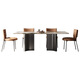 
Gaode Meiju New Pearl Italian Rock Table New Pearl 2025 new high-end minimalist dining table modern dining table chair combination 160*80 (New Pearl)+CY-724*4