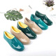 Qisiman's new all-season low-cut shallow mouth rain boots for women, kitchen non-slip waterproof shoes, short-tube women's rain boots, warm water rubber shoes, single shoe style [dark green] one size too small 39