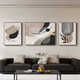 He Jiangong black, white and gray abstract art sofa background wall decorative painting sense living room hanging painting modern simple three JD13782 60*80 left and right 110*80