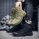 Moonlight Rabbit Fashion Martin Boots Chaussures décontractées non glissées pour hommes Chaussures de construction résistantes à l'usure légère et confortable 3522 Chaussures de jiefang Protection Labour Chaussures de randonnée Khaki 42