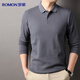 Romon 100% cotton long-sleeved T-shirt men's POLO lapel top cotton bottoming shirt business casual inner wear for men