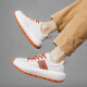 LOUISPRO brand men's shoes sneakers light luxury fashionable casual shoes soft sole thick sole heightened dad shoes men's white orange 39 [standard sneaker size]