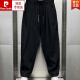 皮尔卡丹（pierre cardin）2025春夏新款棉麻透气垂感舒适休闲裤男士潮流宽松褶皱哈伦萝卜裤 咖色 2XL 体重  160-180斤
