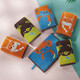 Jieyu Vosges children's absorbent cartoon cotton small towel face towel with lanyard type A yellow and blue one each 50x25cm