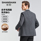 SHANSHAN西服男秋冬厚款男士含羊毛平驳领单西外套商务休闲职业正装 灰色 170