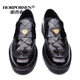 
HORPORSEN/Italian cowhide loafers men's lightweight and comfortable genuine leather men's shoes one foot to sport business casual leather shoes trend black [item number L9910-11-BX1] 40 [Europe size, one size larger]