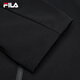 FILA Official Men's Woven Jacket 2025 Spring New Fashion Casual Basic Plus Velvet Stand Collar Jacket for Men True Black-BK XL