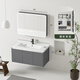 Bathroom cabinet smart space aluminum bathroom ceramic integrated basin wash basin bathroom wash basin cabinet double main cabinet 1047 ceramic basin + arc smart mirror