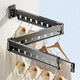 Tiandiyu (TDYU) folding clothes drying rack wall-mounted indoor bay window home balcony invisible clothes rod retractable quilt artifact gun gray no installation three sections / 8 holes windproof style