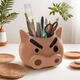 Miaofan creative pen holder desktop ornaments for children to send teacher handicrafts stationery storage box cute cartoon pig student yellow [fatty]