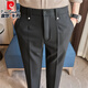皮尔卡丹（pierre cardin）2025夏季新款男士小西裤九分裤2025新款休闲裤修身小脚长裤免烫针 咖色(XK6296A)长裤 28 (95-110)