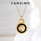 Fantimo light luxury jewelry agate necklace for women 18 gold k inlaid with diamond color gold clavicle chain simple daily 18k diamond agate necklace brand gift box + SF Express