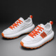 LOUISPRO brand men's shoes sneakers light luxury fashionable casual shoes soft sole thick sole heightened dad shoes men's white orange 39 [standard sneaker size]