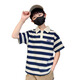 
McTicco boy polo shirt short-sleeved 2025 children's summer striped t-shirt big children's summer half-sleeved street-fried top trendy 9850 blue + 5798 khaki [set] 140