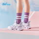 361 children's shoes girls children's sneakers knob button summer new large mesh breathable running shoes mid-to-big children's casual shoes 361 degree white/light pink purple/sprouted green 36