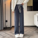 Velvet de terciopelo hechos al algodón Pantalones de patio de cordero en el terciopelo en espesor de las mujeres en otoño e invierno Pantalones casuales rectos de la cintura altas para mujeres Pantalones de algodón 9767 Negro [Velvet de cordero alto 24.5] M 80-100Jin [Jin equivale a 0.5 kg]