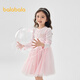 Balabala Children's's Clothing Girls's Girls's Children's Tripted Jirt 2025 Spring Bow Mesh Jirt Sweet 209125111003