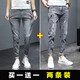 
Pu Shihao [Two Packs] New Spring and Autumn Jeans Fashionable Brand Ripped Slim Feet Casual Crispy Pants Fashionable and Versatile TJ-6636 Black + CGZ-8896 Black Gray Size 28 Size (2 feet 1)