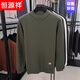 Hengyuanxiang light luxury high-end sheep wool men's wool sweater winter thickened warm sweater round neck sweater solid color base camel 3XL 185 recommended 170-190Jin Jin equals 0.5 kg